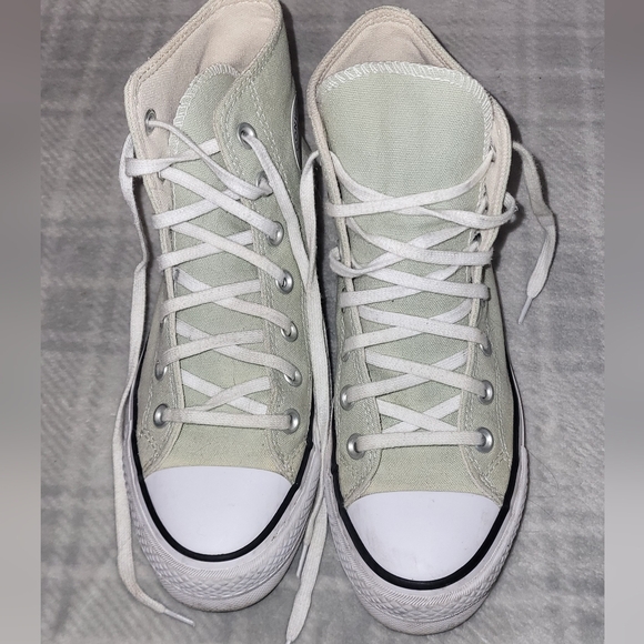 Converse Women's High-Top Platform Sneakers - Light Green Sz 6 - Picture 6 of 12